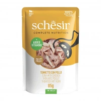Schesir Jelly Pouch Ton Balıklı ve Tavuklu Yetişkin Kedi Konservesi 85 Gr