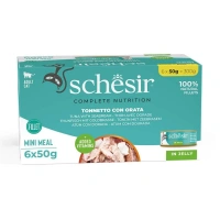 Schesir Multipack Ton Balıklı ve Çipuralı 6x50 gr Yetişkin Konserve Kedi Maması