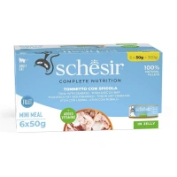 Schesir Multipack Ton Balıklı ve Levrekli 6x50 gr Yetişkin Konserve Kedi Maması