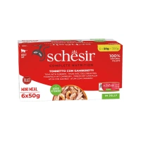 Schesir Tam ve Dengeli Ton Balığı ile Karidesli Jöle İçinde Kedi Konservesi Multipack 6x50g