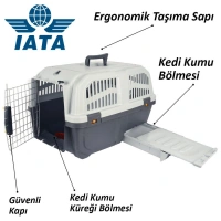 Skudo-3 Tuvaletli Kedi Seyahat Taşıma Çantası 60x40x39cm