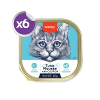 Wanpy Ton Balıklı ve Morina Balıklı 40 gr  Alutray Yetişkin Konserve Kedi Maması
