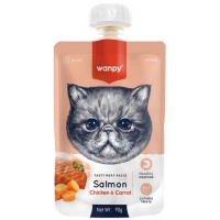 Wanpy Taze Somonlu ve Tavuklu Kedi Et Ezmesi 90 gr