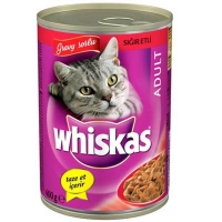 Whiskas Sığırlı ve Gravy Soslu Yetişkin Kedi Konserve Yaş Mama 400g