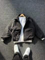 Siyah Erkek Oversize Krinkıl Bomber Ceket