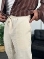 Bej Zincir Desen Keten Baggy Pantolon