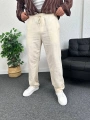 Bej Zincir Desen Keten Baggy Pantolon