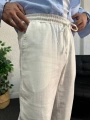 Beyaz Ham Keten Baggy Pantolon