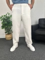 Beyaz Ottoman Kumaş Baggy Pantolon