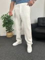 Beyaz Ottoman Kumaş Baggy Pantolon