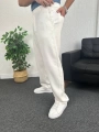 Beyaz Ottoman Kumaş Baggy Pantolon