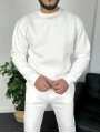 Beyaz Üç iplik şardonlu sweat