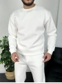 Beyaz Üç iplik şardonlu sweat
