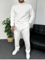 Beyaz Üç İplik Şardonlu Sweat & Baggy Eşofman Takım