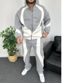 Gri Üç İplik Şardonlu Parçalı Eşofman Takımı