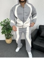 Gri Üç İplik Şardonlu Parçalı Eşofman Takımı