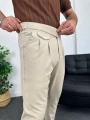 Bej Harvest Duble Paça Kumaş Pantolon
