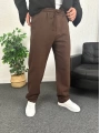Kahverengi Ham Keten Baggy Pantolon