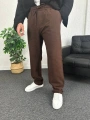 Kahverengi Ham Keten Baggy Pantolon