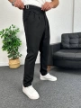 Siyah Harvest Duble Paça Kumaş Pantolon
