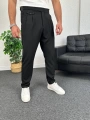 Siyah Harvest Duble Paça Kumaş Pantolon