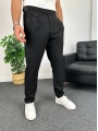 Siyah Harvest Duble Paça Kumaş Pantolon