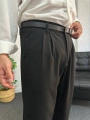 Siyah Pileli Kumaş Baggy Pantolon