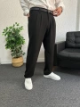 Siyah Pileli Kumaş Baggy Pantolon