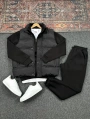 Siyah Şişme Yelek & Siyah Yarım Fermuarlı Sweat & Siyah Eşofman Altı 3lü Set