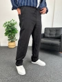 Siyah Zincir Desen Keten Baggy Pantolon