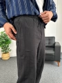 Siyah Zincir Desen Keten Baggy Pantolon