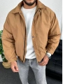 Sütlü Kahve Erkek Oversize Krinkıl Bomber Ceket