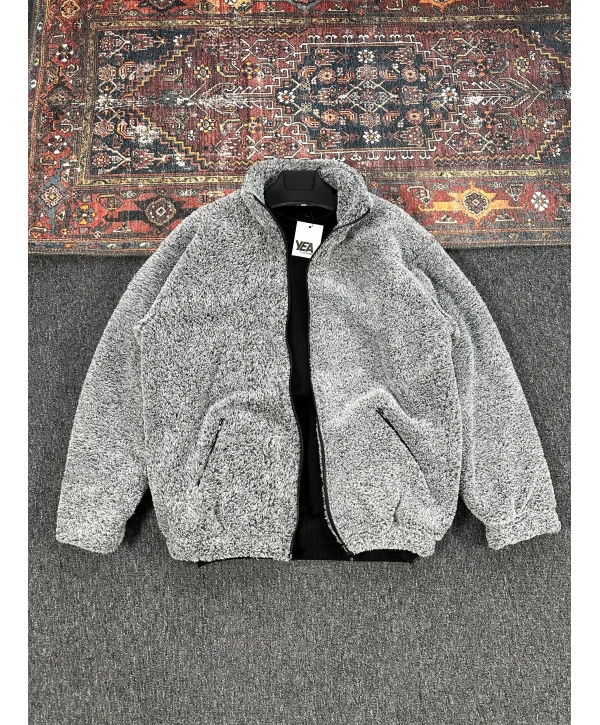 Gri Peluş Ceket