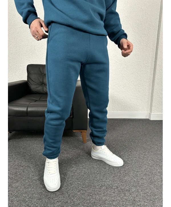 Lacivert Üç İplik Şardonlu Basic İçi Polarlı Eşofman Altı