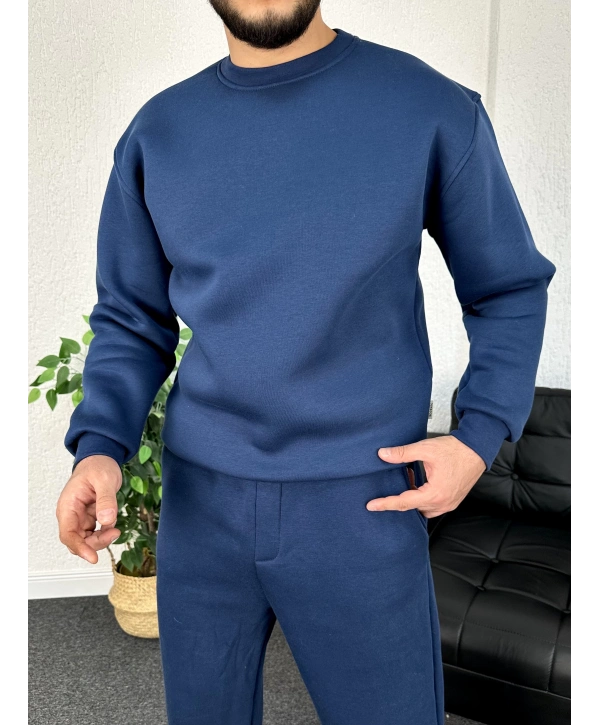 Lacivert Üç iplik şardonlu sweat