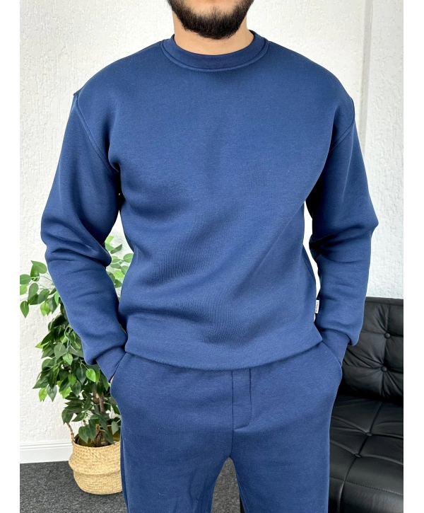 Lacivert Üç iplik şardonlu sweat