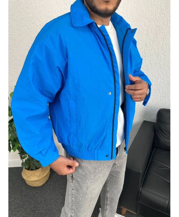 Mavi Erkek Oversize Krinkıl Bomber Ceket