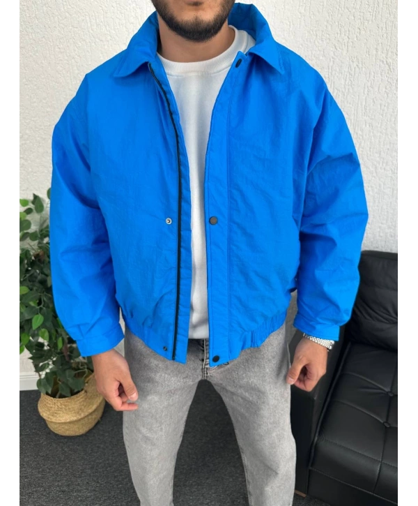 Mavi Erkek Oversize Krinkıl Bomber Ceket