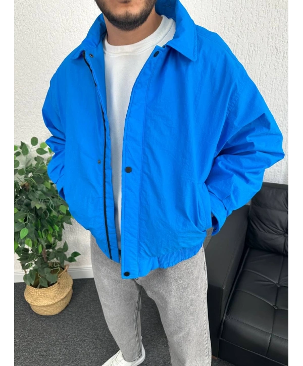 Mavi Erkek Oversize Krinkıl Bomber Ceket