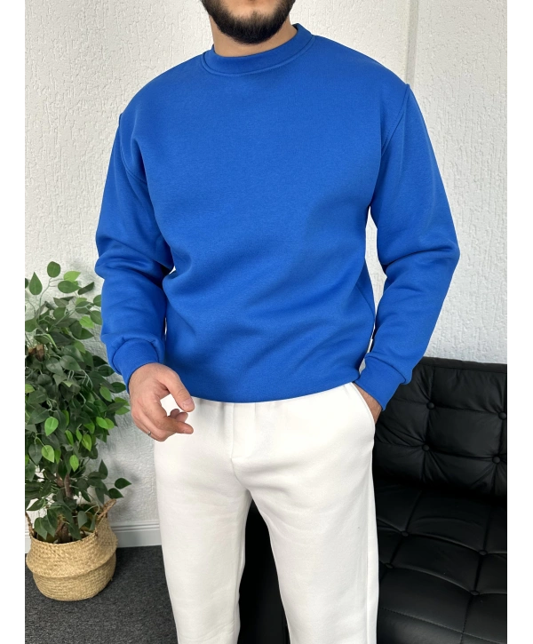 Mavi Üç iplik şardonlu sweat