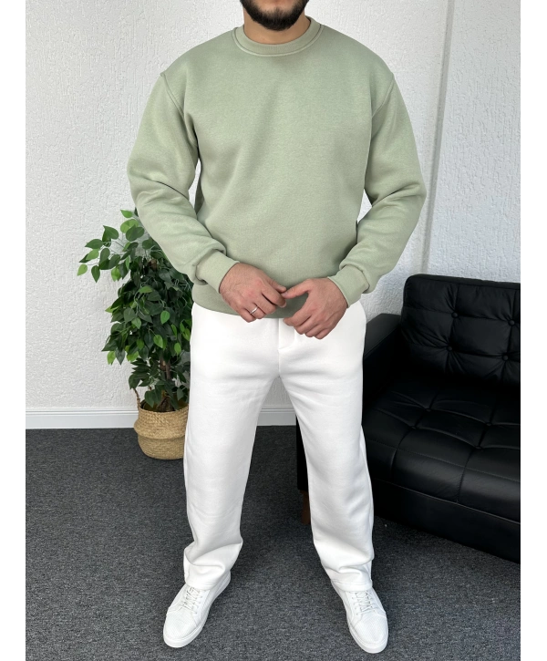 Yeşil Üç İplik Şardonlu Sweat & Baggy Eşofman Takım