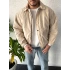 Bej Erkek Oversize Krinkıl Bomber Ceket