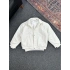 Beyaz Bomber Oversize Deri Ceket