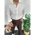 Beyaz Çizgili Eşref Tek Gömlek