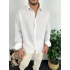 Beyaz Erkek Oversize Müslin Kumaş Gömlek