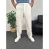 Beyaz Ottoman Kumaş Baggy Pantolon