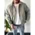 Gri Erkek Oversize Krinkıl Bomber Ceket