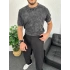 Füme Asit Yıkama Örme Kumaş Tişört
