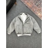 Gri Bomber Oversize Deri Ceket