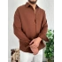 Kahverengi Erkek Oversize Müslin Kumaş Gömlek